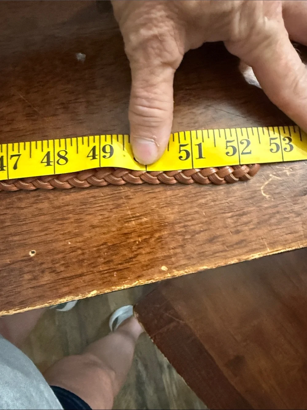 Braided Brown Leather Men’s Belt - Unbranded